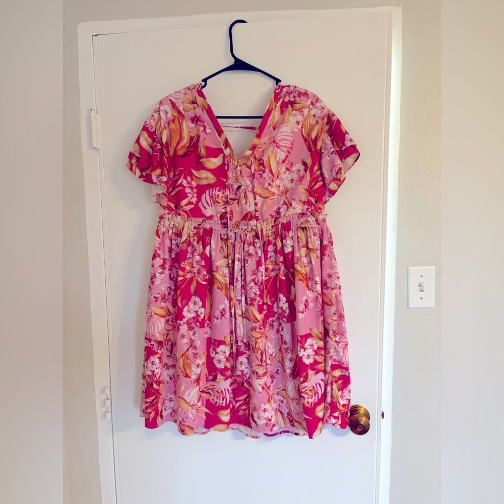 ❗️SOLD❗️Boutique Pink Floral Mini Dress